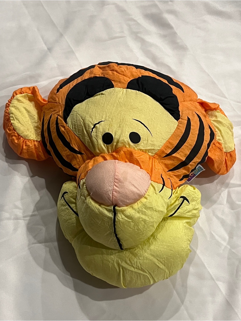 Vintage Tigger Plush Head Pillow - Orange & Yellow. Purple tag Winnie the Pooh